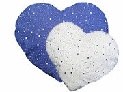 Polštář srdce - bílé / modré