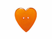 Knoflík srdce oranžový